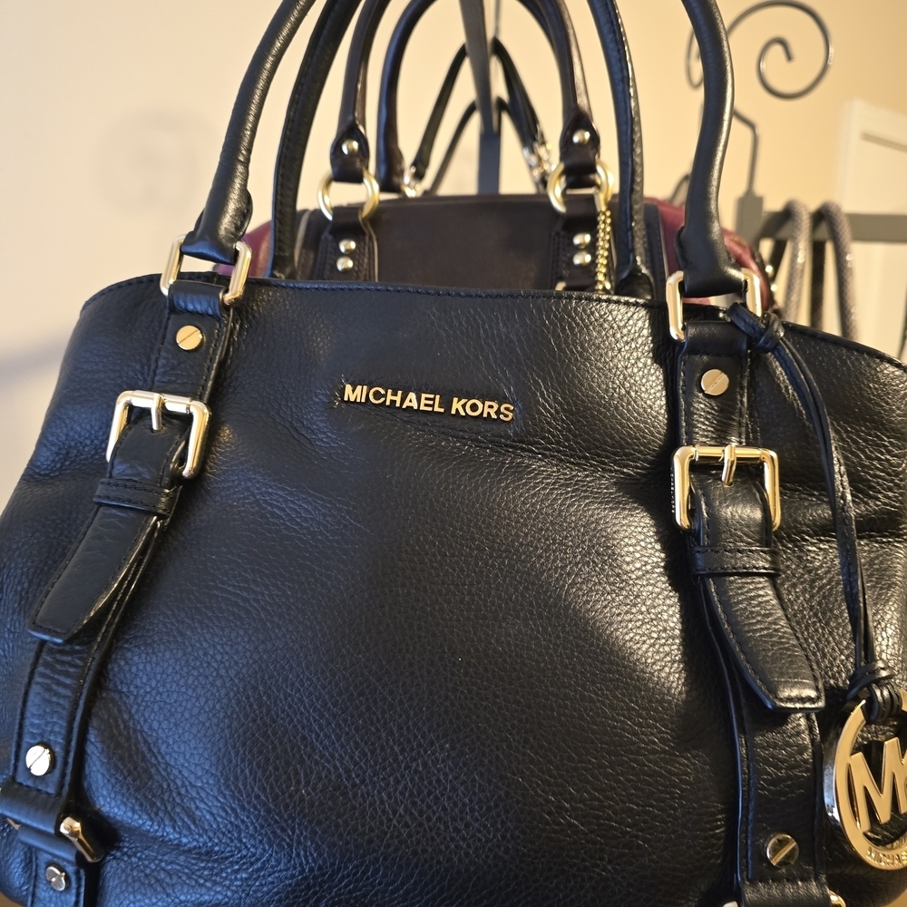 Michael Kors Black Tote with Gold Accents